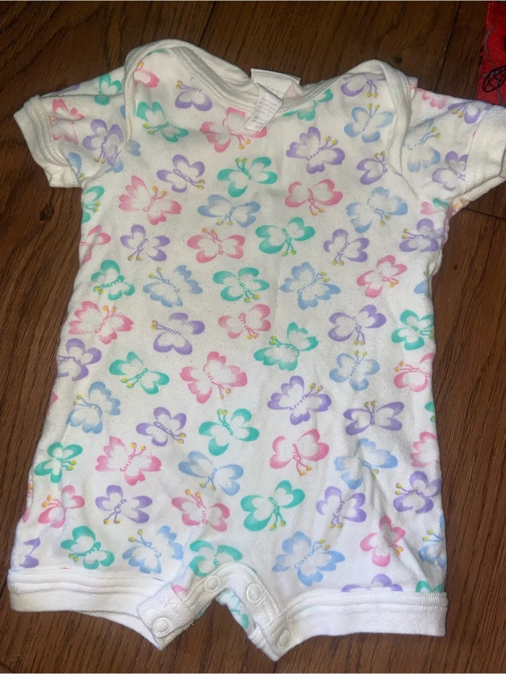 Vintage Y2K CARTERS Butterfly Romper 18M Pastel 1990s/2000s